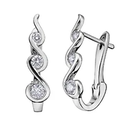 14K White Gold 0.50cttw Diamond Drop Earrings