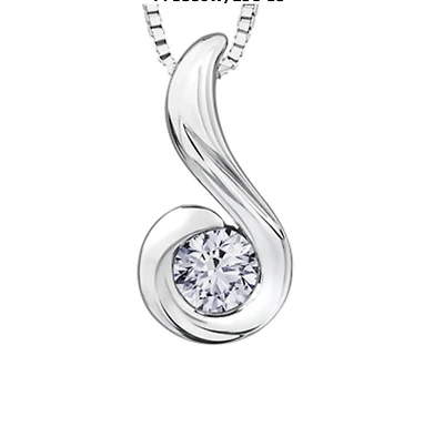 18K White Gold & Palladium Alloy (hypoallergenic) 0.25cttw Diamond Necklace
