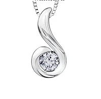 18K White Gold & Palladium Alloy (hypoallergenic) 0.25cttw Diamond Necklace
