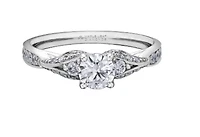 18K White Gold/Palladium Alloy (hypoallergenic) Fancy Diamond Ring - Gold /
