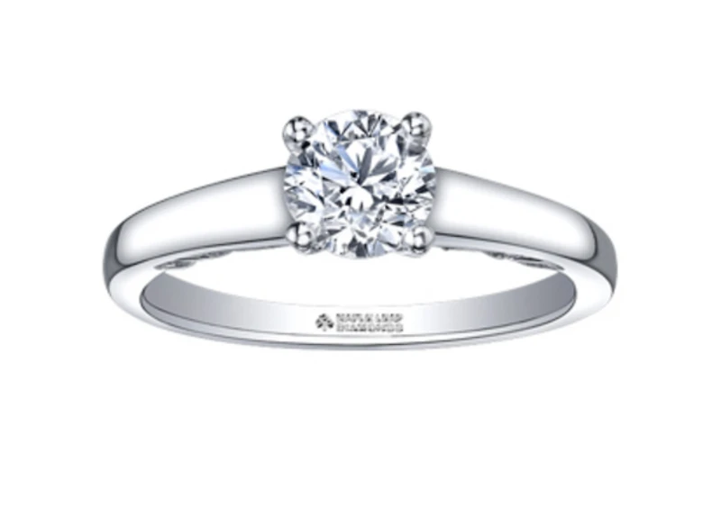 18K White Gold/Palladium Alloy (hypoallergenic) 0.50-1.00cttw Round Brilliant Solitaire Diamond Ring - / Carat Total