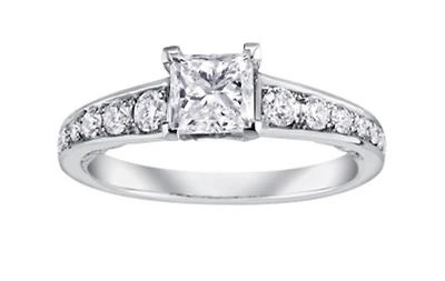 18K White Gold/Palladium Alloy (hypoallergenic) 1.32cttw Round Brilliant Diamond Ring - / SI1 Clarity  F/I Color