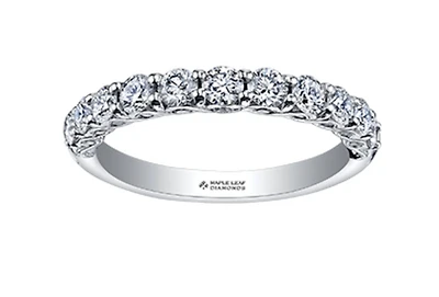 18K White Gold/Palladium Alloy (hypoallergenic) 0.40-1.90cttw Round Brilliant Multi-Stone Diamond Band - / Carat Total