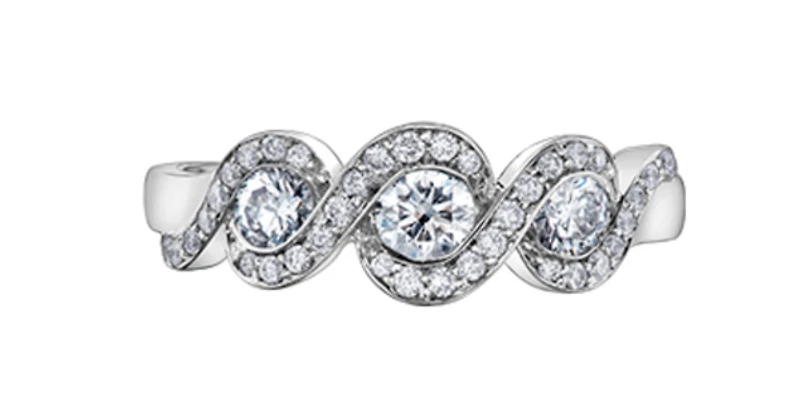 18K White Gold/Palladium Alloy (hypoallergenic) 0.60-1.00cttw Round Brilliant Multi-Stone Diamond Band - / Carat Total