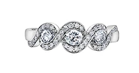 18K White Gold/Palladium Alloy (hypoallergenic) 0.60-1.00cttw Round Brilliant Multi-Stone Diamond Band - / Carat Total