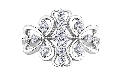 14K White Gold 0.75cttw Round Brilliant Multi-Stone Diamond Ring