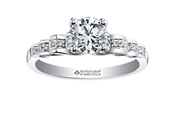 18K White Gold/Palladium Alloy (hypoallergenic) 0.75-1.15cttw Round Brilliant Multi-Stone Diamond Ring - / Carat Total