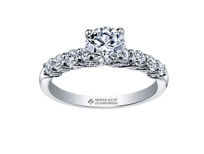 18K White Gold/Palladium Alloy (hypoallergenic) 0.80-1.70cttw Round Brilliant Multi-Stone Diamond Ring - / Carat Total