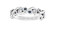 14K White Gold 0.32cttw Diamond & Sapphire Ring, 6.5