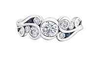 14K White Gold 1.00cttw Diamond & Sapphire Ring, 6.5