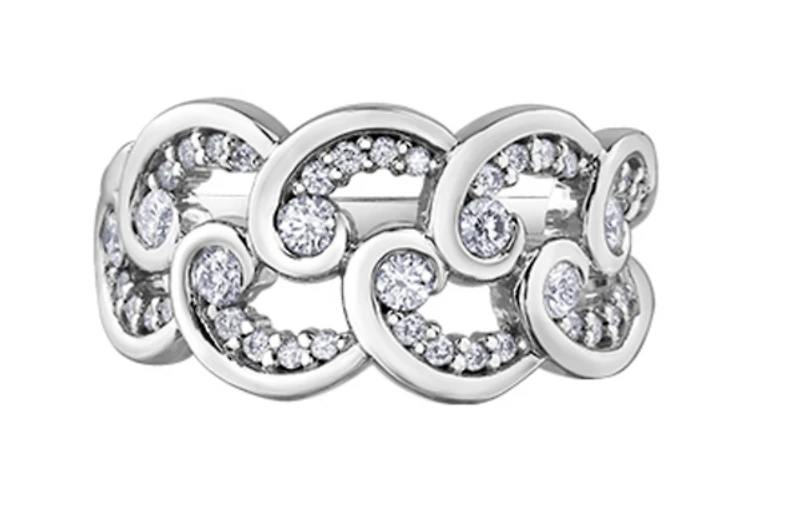 14K White Gold 0.51cttw Diamond Band - / 4.5