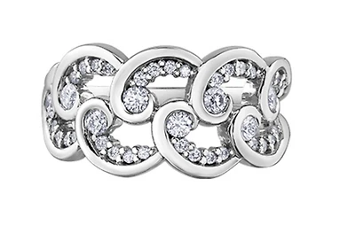 14K White Gold 0.51cttw Diamond Band - / 4.5