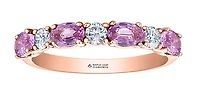 14K Rose Gold Pink Sapphire & 0.24cttw Canadian Diamond Ring, 6.5