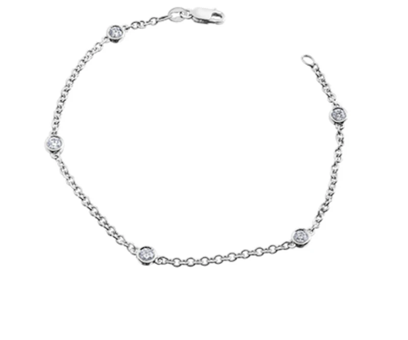 14K White Gold 0.90cttw Canadian Diamond Bracelet, 7"