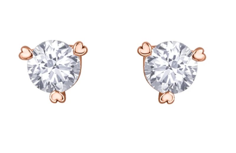 10K Rose Gold 0.25cttw Canadian Diamond Hart Martini Claw Set Earrings - 14K