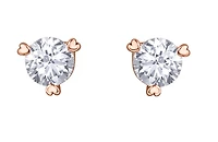 10K Rose Gold 0.25cttw Canadian Diamond Hart Martini Claw Set Earrings - 14K