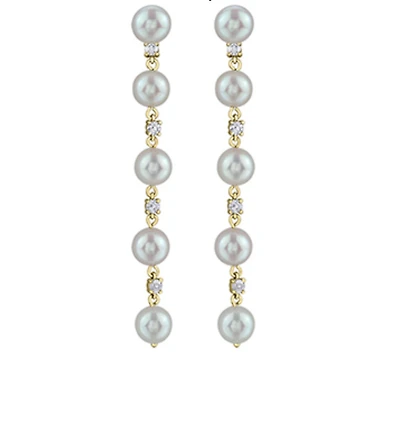 14K Yellow Gold 6mm Pearl and 0.32cttw Canadian Earrings with Butterfly Backs