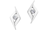 10K White Gold 0.30cttw Canadian Diamond Geometric Earrings