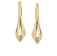 14K Yellow Gold 0.12cttw Canadian Diamond Earrings