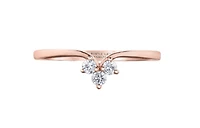 14K Rose Gold 0.10cttw Canadian Diamond Ring/Band, 6.5