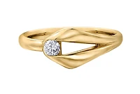 14K Yellow Gold 0.12cttw Canadian Diamond Ring - /