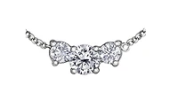 14K White Gold 0.40cttw Round Brilliant 3 Stone Canadian Diamond Necklace
