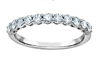 18K White Gold & Palladium Alloy (hypoallergenic) 0.50cttw Diamond Band, 6.5