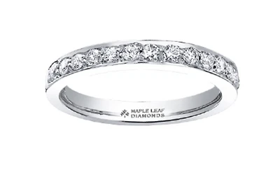 Platinum 0.32-56cttw Canadian Diamond Wedding Band, size 6.5 - 0.32 Carat Total