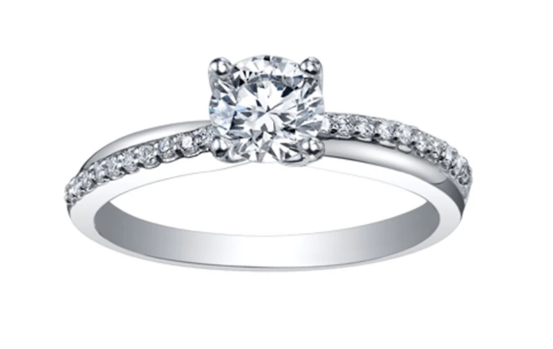 Platinum -0.82cttw Canadian Round Brilliant Diamond Engagement Ring