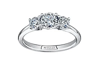 Platinum 1.00cttw Canadian Round Brilliant Multi Stone Diamond Engagement