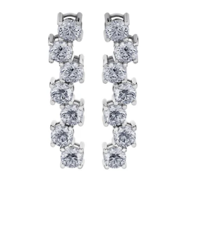 18K White Gold & Palladium Alloy (hypoallergenic) 5.51cttw Canadian Diamond Drop Earrings