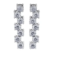 18K White Gold & Palladium Alloy (hypoallergenic) 5.51cttw Canadian Diamond Drop Earrings