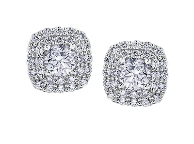 18K White Gold & Palladium Alloy (hypoallergenic) 1.00cttw Canadian Diamond Stud Earrings