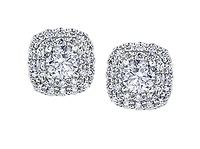 18K White Gold & Palladium Alloy (hypoallergenic) 1.00cttw Canadian Diamond Stud Earrings
