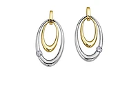 14K White & Yellow Gold 0.08cttw Canadian  Diamond Earrings 