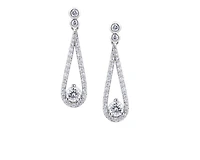 14K White Gold 1.30cttw Canadian Diamond Dangle Earrings