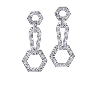 18K White Gold & Palladium Alloy (hypoallergenic) 3.30cttw Canadian Diamond Drop Earrings