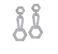 18K White Gold & Palladium Alloy (hypoallergenic) 3.30cttw Canadian Diamond Drop Earrings