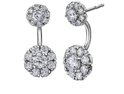 14K White Gold 2.00cttw Canadian Diamond Stud Earrings