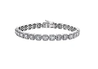 14K White Gold & Palladium Alloy (hypoallergenic) 5.42cttw Princess Canadian Diamond Tennis Bracelet