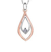 14K White & Rose Gold 0.06cttw Canadian Diamond Pendant