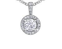 18K White Gold & Palladium Alloy(hypoallergenic) 0.38cttw Canadian Diamond Pendant