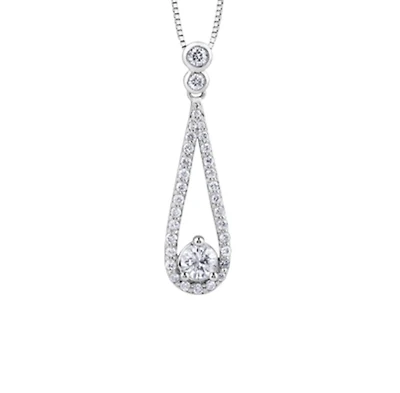14K White Gold 0.65cttw Canadian Diamond Pendant