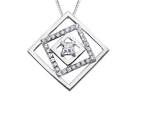 10K White Gold 0.20cttw Canadian Diamond Pendant