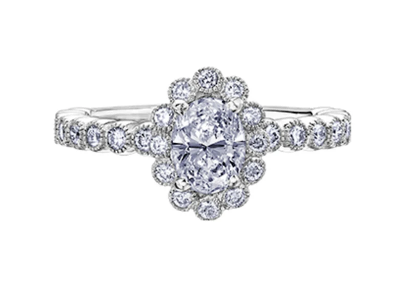18K White Gold & Palladium Alloy (hypoallergenic) 1.50cttw Canadian Diamond Engagement Ring