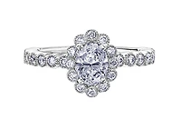 18K White Gold & Palladium Alloy (hypoallergenic) 1.50cttw Canadian Diamond Engagement Ring