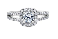 18K White Gold & Palladium Alloy (hypoallergenic) 1.25cttw Canadian Diamond Engagement Ring