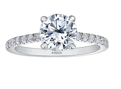 18K Yellow Gold & Palladium Alloy (hypoallergenic) 1.25-1.75cttw Canadian Diamond Engagement Ring - / Carat Total
