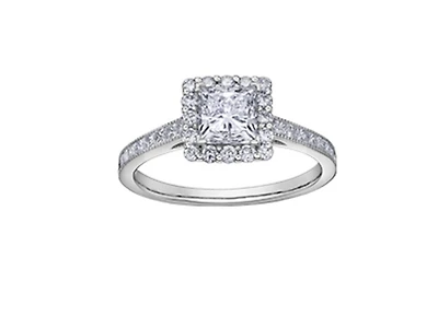 18K White Gold & Palladium Alloy (hypoallergenic) 1.26-1.60cttw Canadian Princess Diamond Engagement Ring - / Carat Total