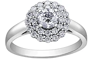 18K White Gold & Palladium Alloy (hypoallergenic) 0.80cttw Canadian Diamond Engagement Ring